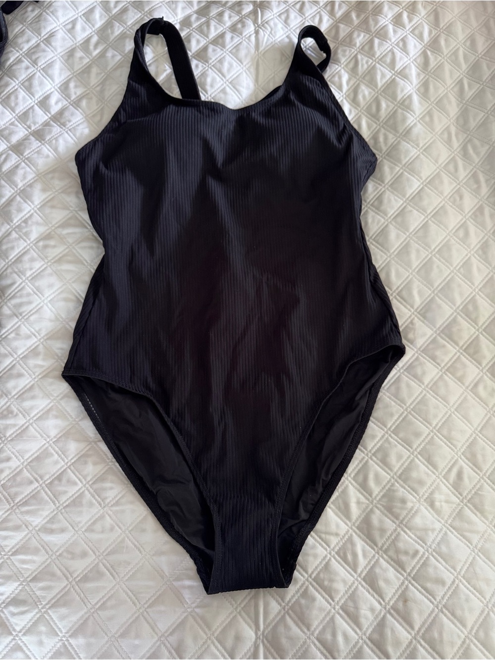 Andie The Tulum Black Ribbed Scoop-Back One-Piece